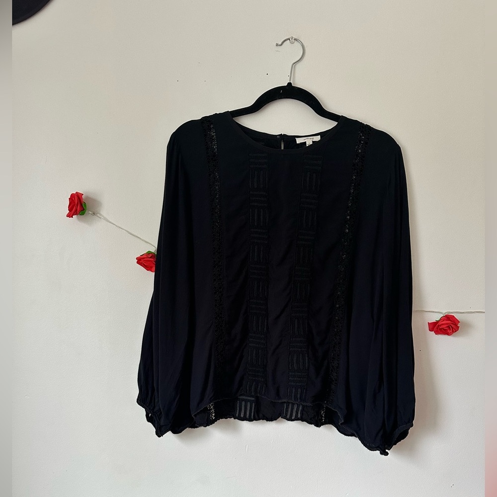 Aritzia Wilfred Entendre Black Lace Blouse L - Picture 4 of 9